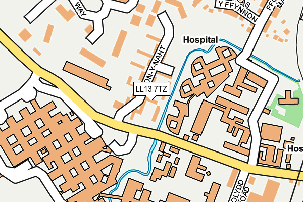 LL13 7TZ map - OS OpenMap – Local (Ordnance Survey)