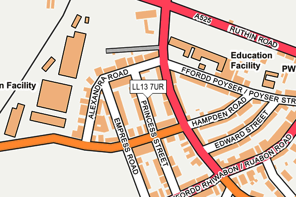 LL13 7UR map - OS OpenMap – Local (Ordnance Survey)