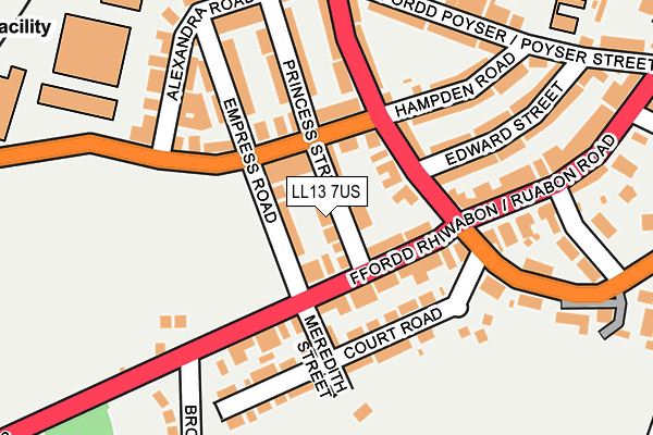 LL13 7US map - OS OpenMap – Local (Ordnance Survey)