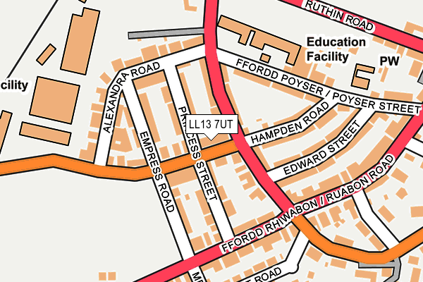 LL13 7UT map - OS OpenMap – Local (Ordnance Survey)