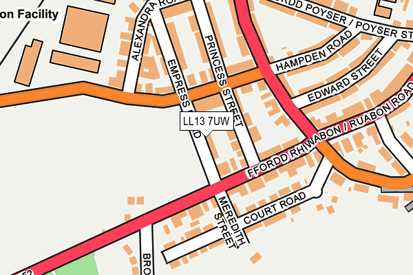 LL13 7UW map - OS OpenMap – Local (Ordnance Survey)