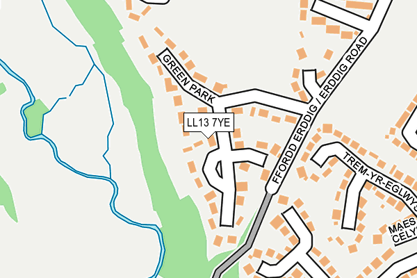 LL13 7YE map - OS OpenMap – Local (Ordnance Survey)