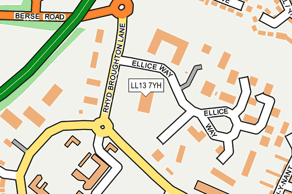 LL13 7YH map - OS OpenMap – Local (Ordnance Survey)