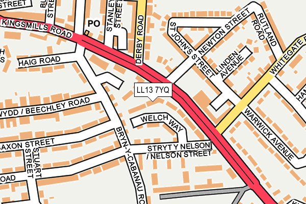 LL13 7YQ map - OS OpenMap – Local (Ordnance Survey)