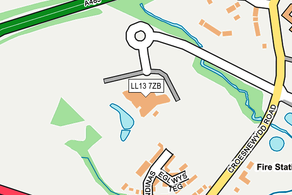 LL13 7ZB map - OS OpenMap – Local (Ordnance Survey)
