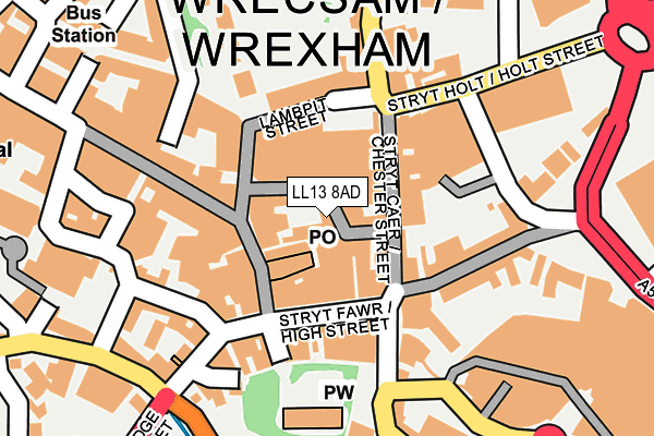 LL13 8AD map - OS OpenMap – Local (Ordnance Survey)