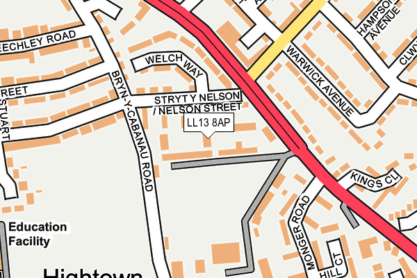LL13 8AP map - OS OpenMap – Local (Ordnance Survey)