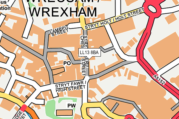 LL13 8BA map - OS OpenMap – Local (Ordnance Survey)