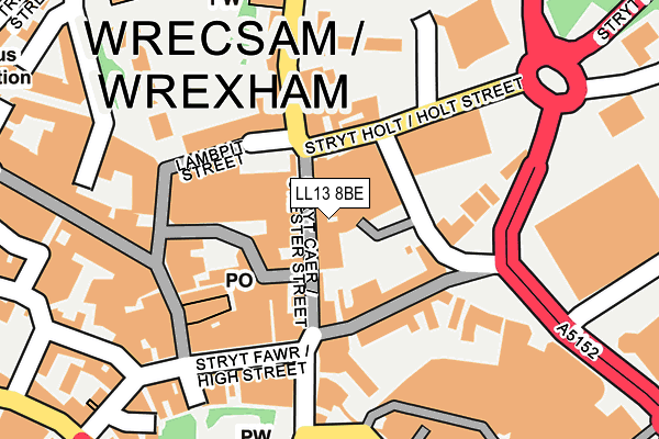 LL13 8BE map - OS OpenMap – Local (Ordnance Survey)