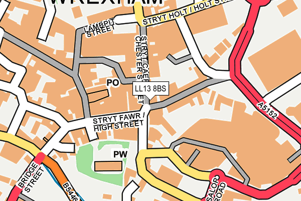 LL13 8BS map - OS OpenMap – Local (Ordnance Survey)