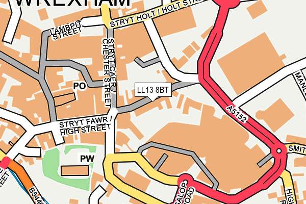LL13 8BT map - OS OpenMap – Local (Ordnance Survey)