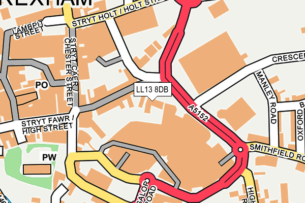LL13 8DB map - OS OpenMap – Local (Ordnance Survey)