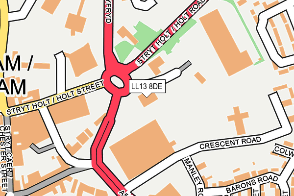 LL13 8DE map - OS OpenMap – Local (Ordnance Survey)