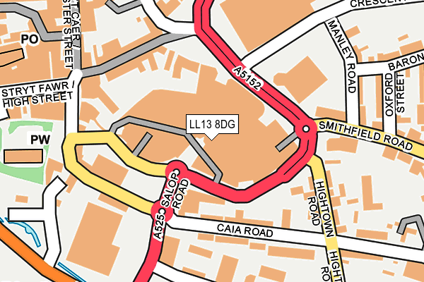 LL13 8DG map - OS OpenMap – Local (Ordnance Survey)