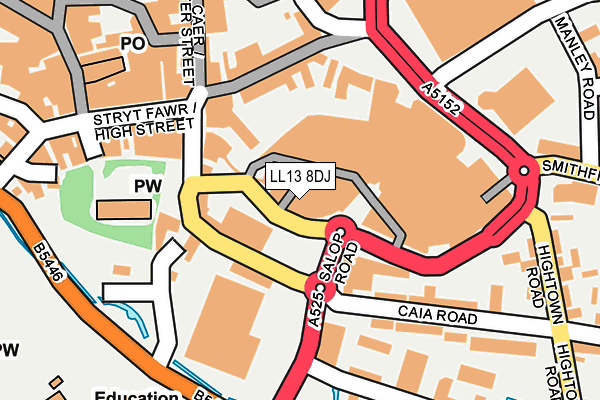LL13 8DJ map - OS OpenMap – Local (Ordnance Survey)
