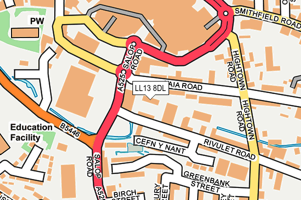 LL13 8DL map - OS OpenMap – Local (Ordnance Survey)