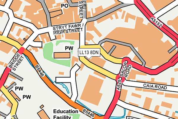 LL13 8DN map - OS OpenMap – Local (Ordnance Survey)