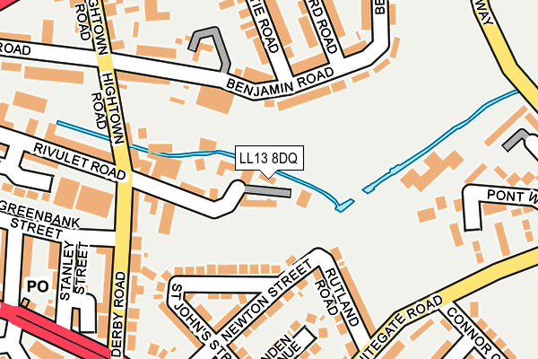 LL13 8DQ map - OS OpenMap – Local (Ordnance Survey)