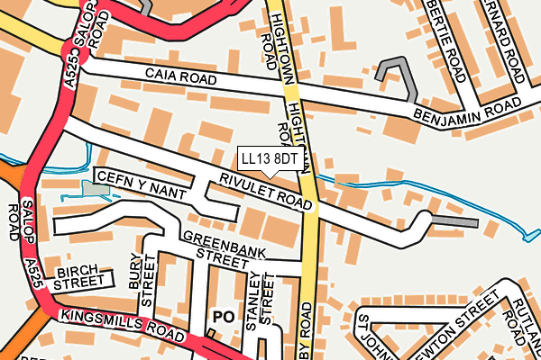 LL13 8DT map - OS OpenMap – Local (Ordnance Survey)