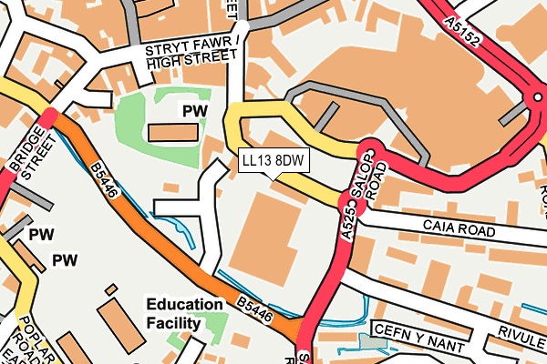 LL13 8DW map - OS OpenMap – Local (Ordnance Survey)