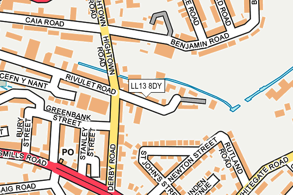 LL13 8DY map - OS OpenMap – Local (Ordnance Survey)