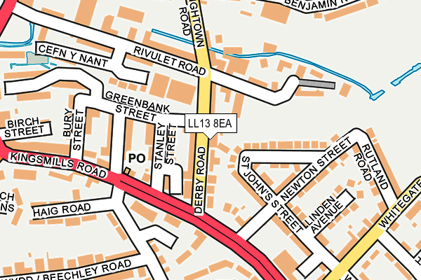 LL13 8EA map - OS OpenMap – Local (Ordnance Survey)