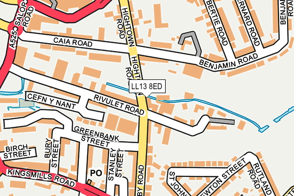 LL13 8ED map - OS OpenMap – Local (Ordnance Survey)