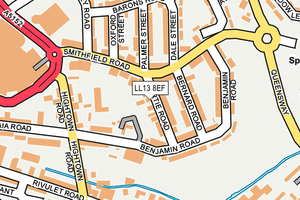 LL13 8EF map - OS OpenMap – Local (Ordnance Survey)