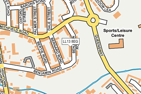 LL13 8EG map - OS OpenMap – Local (Ordnance Survey)