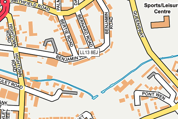 LL13 8EJ map - OS OpenMap – Local (Ordnance Survey)