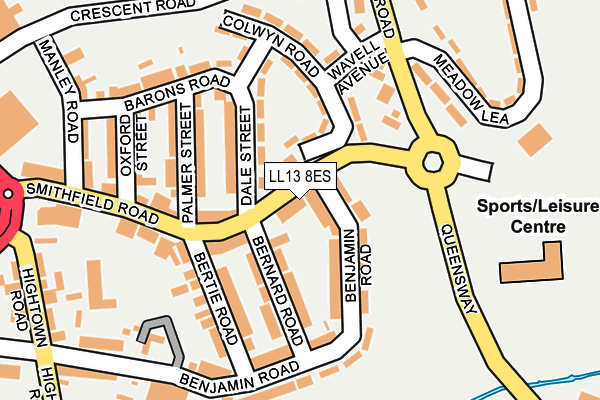 LL13 8ES map - OS OpenMap – Local (Ordnance Survey)