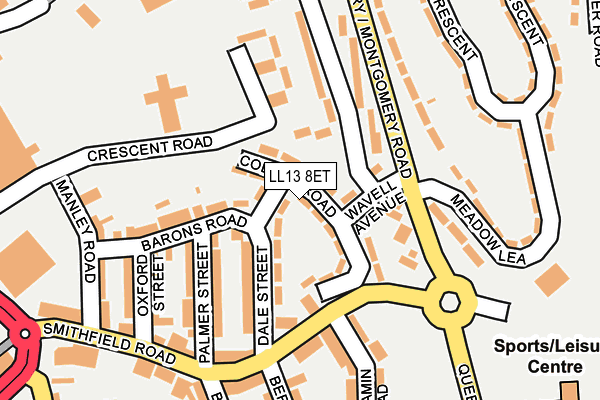 LL13 8ET map - OS OpenMap – Local (Ordnance Survey)