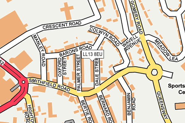 LL13 8EU map - OS OpenMap – Local (Ordnance Survey)