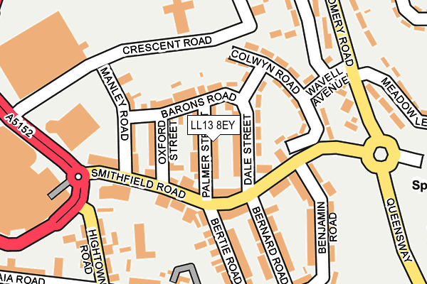 LL13 8EY map - OS OpenMap – Local (Ordnance Survey)