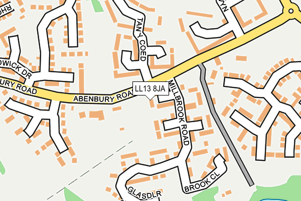 LL13 8JA map - OS OpenMap – Local (Ordnance Survey)