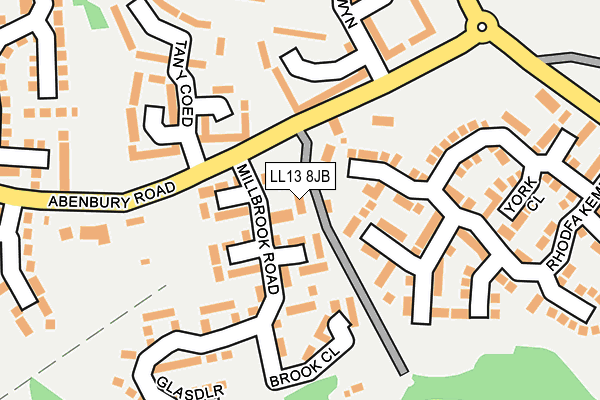 LL13 8JB map - OS OpenMap – Local (Ordnance Survey)