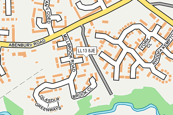 LL13 8JE map - OS OpenMap – Local (Ordnance Survey)