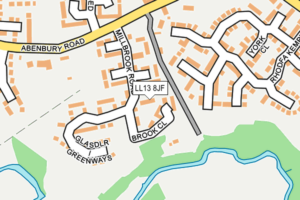 LL13 8JF map - OS OpenMap – Local (Ordnance Survey)