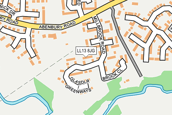 LL13 8JG map - OS OpenMap – Local (Ordnance Survey)