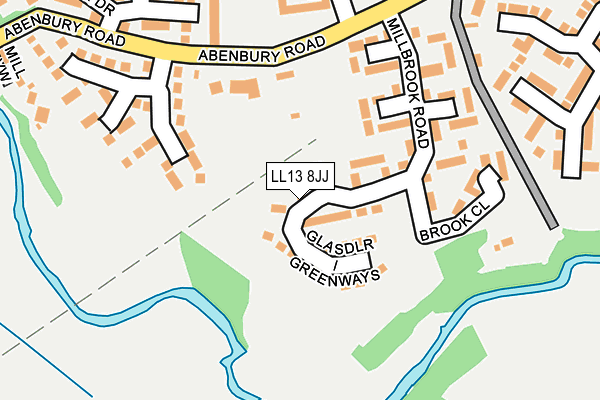 LL13 8JJ map - OS OpenMap – Local (Ordnance Survey)