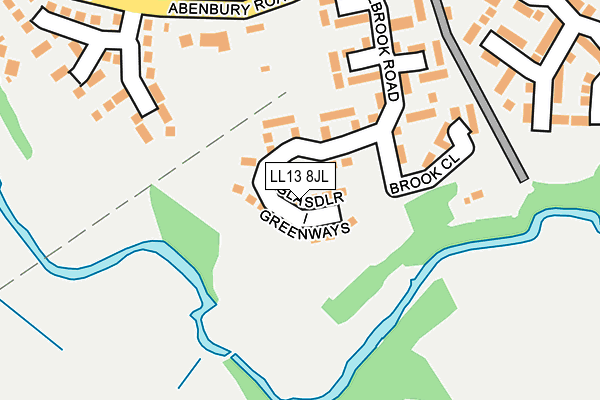 LL13 8JL map - OS OpenMap – Local (Ordnance Survey)