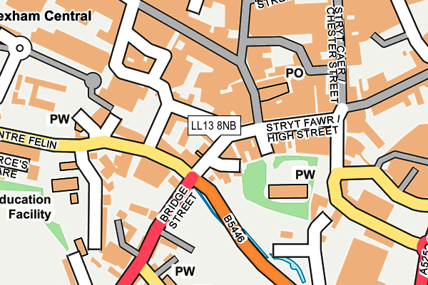 LL13 8NB map - OS OpenMap – Local (Ordnance Survey)