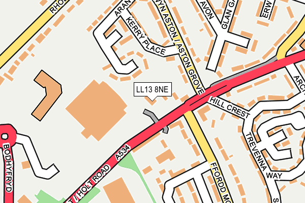 LL13 8NE map - OS OpenMap – Local (Ordnance Survey)