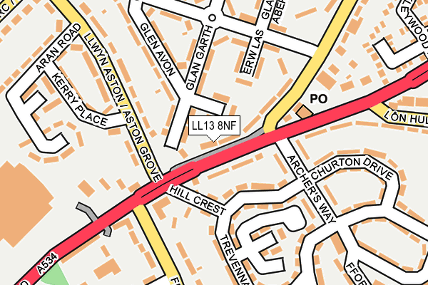 LL13 8NF map - OS OpenMap – Local (Ordnance Survey)