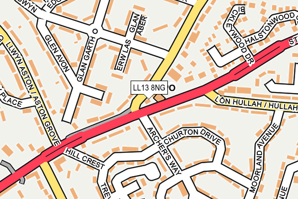 LL13 8NG map - OS OpenMap – Local (Ordnance Survey)