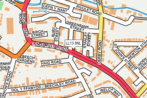 LL13 8NL map - OS OpenMap – Local (Ordnance Survey)