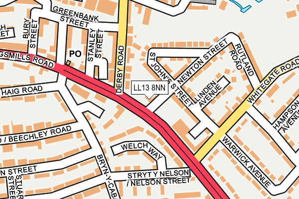 LL13 8NN map - OS OpenMap – Local (Ordnance Survey)