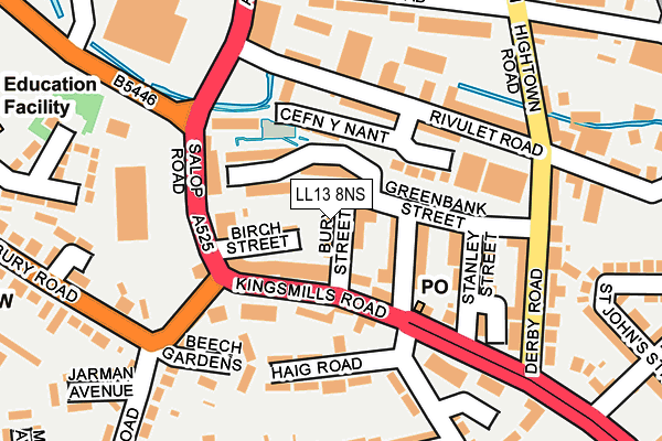 LL13 8NS map - OS OpenMap – Local (Ordnance Survey)