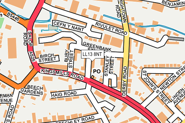 LL13 8NT map - OS OpenMap – Local (Ordnance Survey)