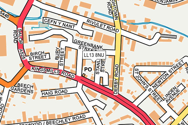 LL13 8NU map - OS OpenMap – Local (Ordnance Survey)